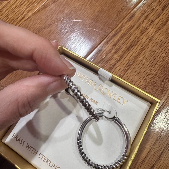 Cynthia Rowley Silver and Gold Hoop Earrings - Picture 2 of 2